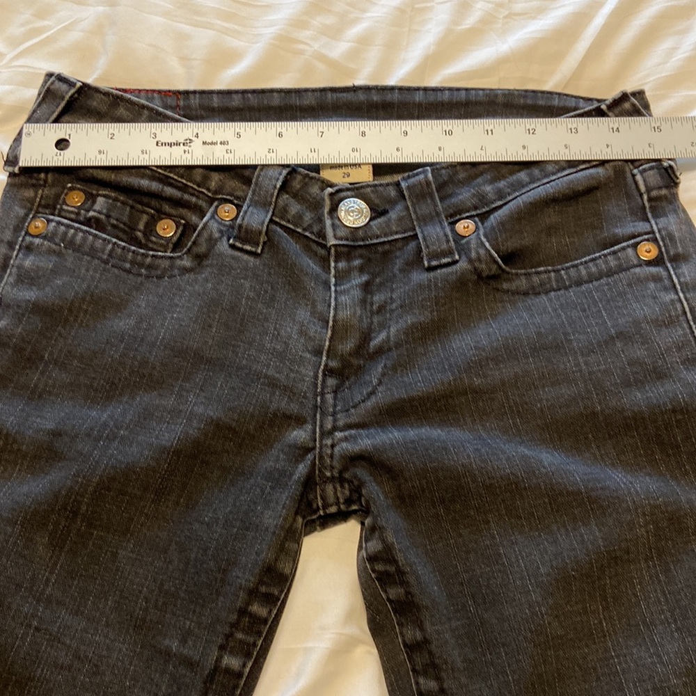 TRUE RELIGION Women’s Low Rise Skinny Black Jeans Size 29/8 Very Nice Condition - Picture 9 of 15